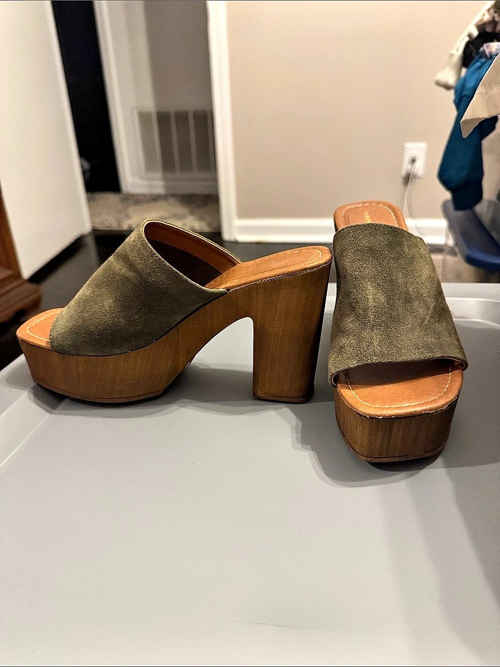 Christian Di Riccio Green Platform Mules